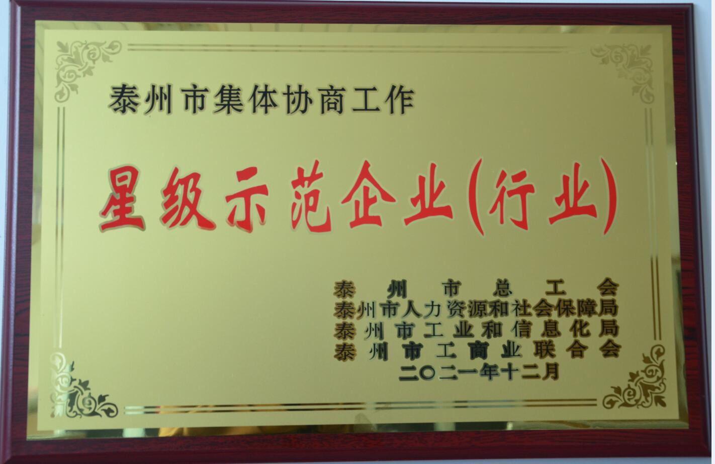918博天堂市集体协商工作星级示范企业
